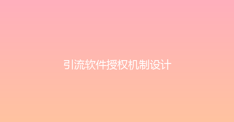 引流软件授权机制设计 封面图