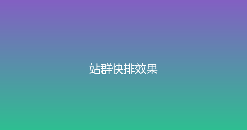 站群快排效果 封面图