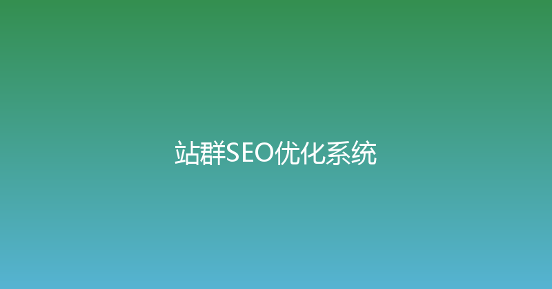 站群SEO优化系统 封面图